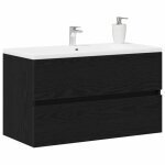 Noir armoire lavabo de bain - sarazyj - meuble sous lavabo - avec tiroir ch�ne noir 80 x 38. 5 x 45 cm ...