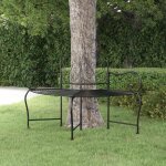 (noir)banc tour darbre 150 cm noir acier - utilisation ext�rieure 872436
