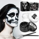 Noir blanc visage peinture corps 40g peinture visage blanc noir maquillage pour visage avec 2 Noir blanc visage peinture corps 40g peinture visage blanc noir maquillage pour visage avec 2
