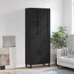 (noir) buffet bahut - buffet enfilade haut noir 695x34x180 cm bois ingnierie 257971