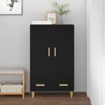 (noir) buffet bahut - buffet enfilade haut noir 70x31x115 cm bois ing�nierie 770643