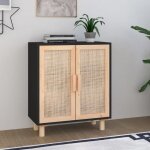 Noir buffet de rangement - vitrine bahut - armoire console pour cuisine noir 60 x 30 x 70cm - bois de ...