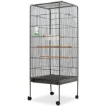 (noir)cage / perchoir � oiseaux - magnifique cage � oiseaux noir 54 x 54 x 146 cm acier 37713