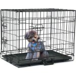Noir - cage de transport pour petits animaux pliable avec sparateurs et plateau en plastique fer 63 ...