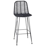 Noir chaise de bar / de club - (lot de 2) - fauteuils haut bar pour cuisine - noir 445x53x111 cm rotin ...