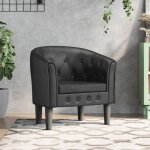 (noir)chaise individuel relax contemporain - signor - fauteuil cabriolet noir similicuir 440693