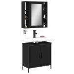 (noir)colonne de rangement contemporain - signor - ensemble de meubles salle de bain 2 pcs noir bois ... (noir)colonne de rangement contemporain - signor - ensemble de meubles salle de bain 2 pcs noir bois ...