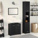 (noir)colonne de rangement contemporain - signor - ensemble de meubles de salle de bain 3 pièces chêne ... (noir)colonne de rangement contemporain - signor - ensemble de meubles de salle de bain 3 pièces chêne ...