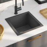 (noir)�vier / plonge - magnifique �vier de cuisine fait main noir acier inoxydable 23826