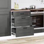 Noir meuble bas de cuisine - mango - colonne cuisine - � kalmar � bois ding�nierie noir fr1074