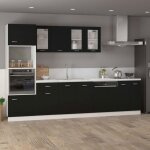 Noir meuble bas de cuisine - mango - colonne cuisine - lyon noir 60x46x815 cm bois ding�nierie fr1017 ...