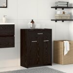 (noir)meuble de salle de bain colonne de rangement contemporain - signor - noir chne 60x33x80 cm en ...