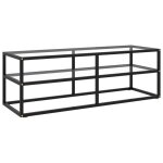 (noir)meuble tv - signor - table tlvision en verre noir avec verre tremp 120x40x40 cm 237645