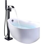 Noir mitigeur baignoire cascade mitigeur baignoire laiton chaud et froid robinet mitigeur de baignoire ...