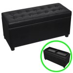 (noir)pouf de rangement - signol - coffre rangement banquette cuir synthtique noir 555938