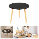 Noir table basse de caf� ronde en bois table � th� tatami table dappoint de balcon fenetre pour salon ...