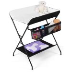 Noir table à langer pliable portable table de allaitement charge 25kg pour bébé avec panier de rangement ... Noir table à langer pliable portable table de allaitement charge 25kg pour bébé avec panier de rangement ...