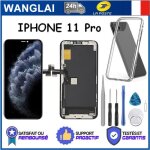 Noir tactile vitre + cran lcd pour iphone 11 pro + coque