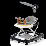 Noir trotteur �volutif de b�b� 6 - 18 mois marcheur pliable avec 4 hauteur r�glable et musique avec poign�e ...