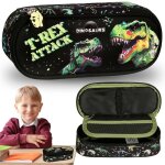 Noir trousse  crayons compartimente pour colier sachet pour fournitures scolaires 5x21x9cm