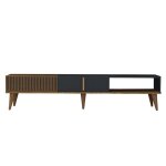 Nola - meuble tv design bois et anthracite 180 cm