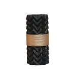 Nolwen - vase en cramique noir et dor h23. 5 cm