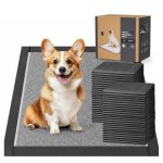 Lot de 50 tapis �ducateurs pour chiot chien 56x56cm al�ses tapis hygi�niques avec charbon actif contr�le ...