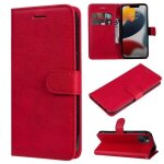 Nonovivi - housse tui pour apple iphone 14 plus pu cuir magntique - rouge -