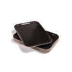 Nordia - lot de 25 plateaux traiteur noir - 28 cm x 19 cm