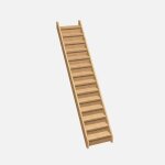 Normandie - escalier bois droit avec contremarches