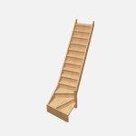 Normandie - escalier quart tournant  gauche avec balustre