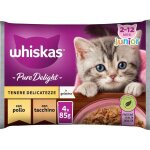Nourriture pour chats - whiskas - pure delight - lot de 13 sachets de 85 g - 25% de viandes - �quilibr�e ...
