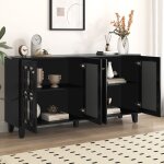 Nouveau buffet miroir noir premium sense avec poign�e en cristal froid quatre portes avec lamelles amovibles. ...