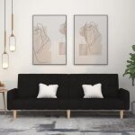 Nouveau canap� - lit - canap� droit convertible � 2 places noir tissu deco ft2261782
