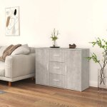 Nouveau console de cuisine - bmd - meuble de rangement buffet gris b�ton 91x295x65 cm - bois ding�nierie ...