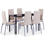 Nouveau ensemble de salle  manger 7 pices - ensemble de 1 table et 6 chaises - cappuccino deco ft6820383 ...