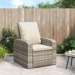 Nouveau fauteuil inclinable de jardin avec coussins marron clair rotin?maximum 110 kg74 x 805 x 93 cm ...