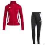 Jogging femme - adidas - aerodry - rouge blanc et noir - respirant - manches longues