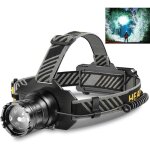 Nouveau lampe frontale 100000 lumens rechargeable - zoom variable ipx7 �tanche - id�al pour course � ...