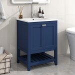Nouveau matriau respectueux de lenvironnement meubles de salle de bains lavabo simple avec base armoire ...