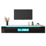 Nouveau meuble tv premium sense meuble tv haute brillance couleur noir et blanc avec éclairage led à ... Nouveau meuble tv premium sense meuble tv haute brillance couleur noir et blanc avec éclairage led à ...