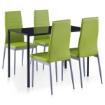 Nouveau mobilier de salle � manger 5 pi�ces - ensemble de 1 table et 4 chaises - vert deco ft8367235