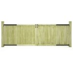 Nouveau porte de cour - bmd - portillons de jardin 2 pcs - bmd - bois de pin imprgn 300x100 cm belle ...