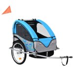 Remorque de vélo - bmd - 2 - en - 1 - max 40kg - bleu et gris - pliable et léger Remorque de vélo - bmd - 2 - en - 1 - max 40kg - bleu et gris - pliable et léger