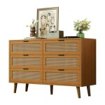 Buffet bahut chne 120x76. 5x40cm - 6 tiroirs poignes mtal grand rangement pour chambre&salon&bureau ...