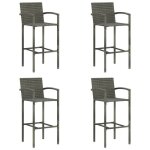Nouveau tabourets de bar lot de 4 gris r�sine tress�e?maximum 110 kg52 x 56 x 118 cm belle c39411183