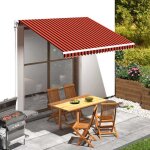 Nouveau tissu pour store banne - bmd - toile dauvent orange et marron 350x250 cm deco - v7029528