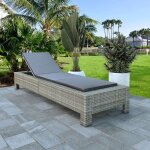 Nouveau transat avec coussin gris r�sine tress�e?maximum 110 kg220 x 75 x 35 cm belle c75489061