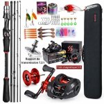 Nouveaut�2026 - kit p�che - canne casting 180 cm avec moulinet rouge ? frein magn�tique rapport 7. 2:1 ...