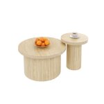 Nouvelle table basse épaissie au design moderne double table ronde table dappoint en bois naturel. table ... Nouvelle table basse épaissie au design moderne double table ronde table dappoint en bois naturel. table ...